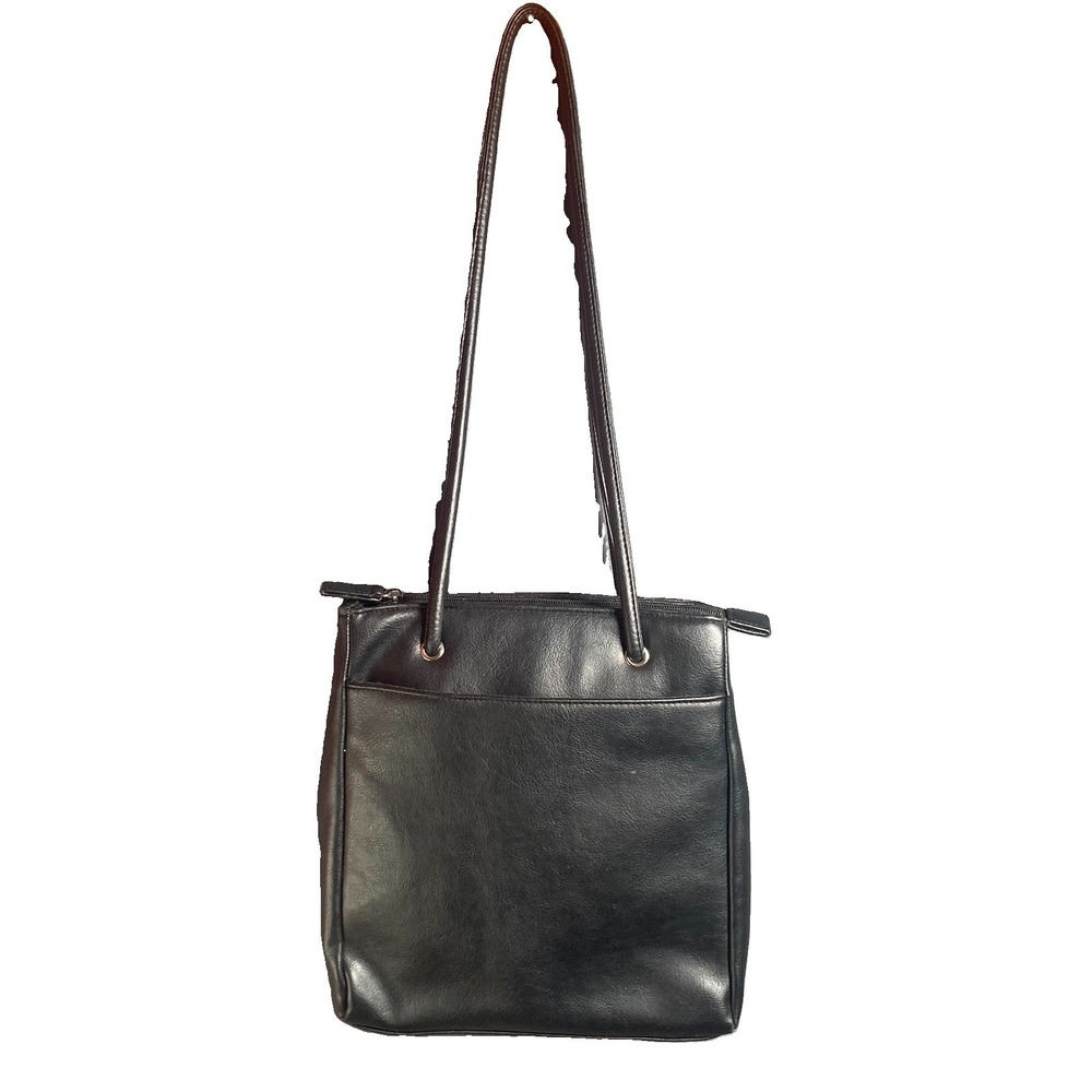 Croft & Barrow Black Leather Women Crossbody Shoulder Purse Bag Small Organizer